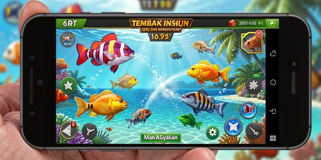Screenshot gameplay 6RT menampilkan aksi Tembak Ikan yang seru.