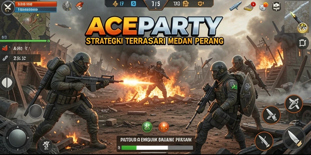Tampilan gameplay strategy yang mendebarkan di ACEPARTY.