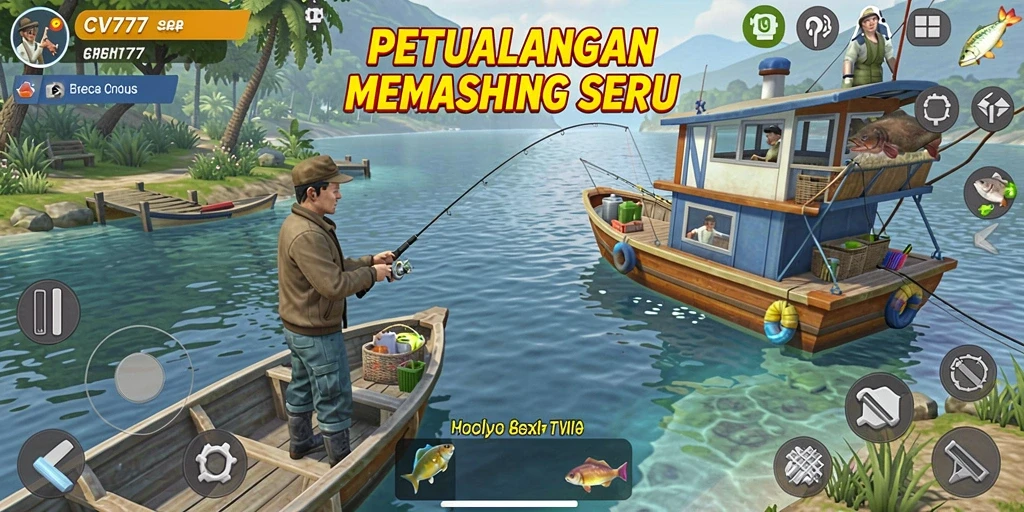 Gameplay menarik dalam CV777 saat memancing di lokasi indah.