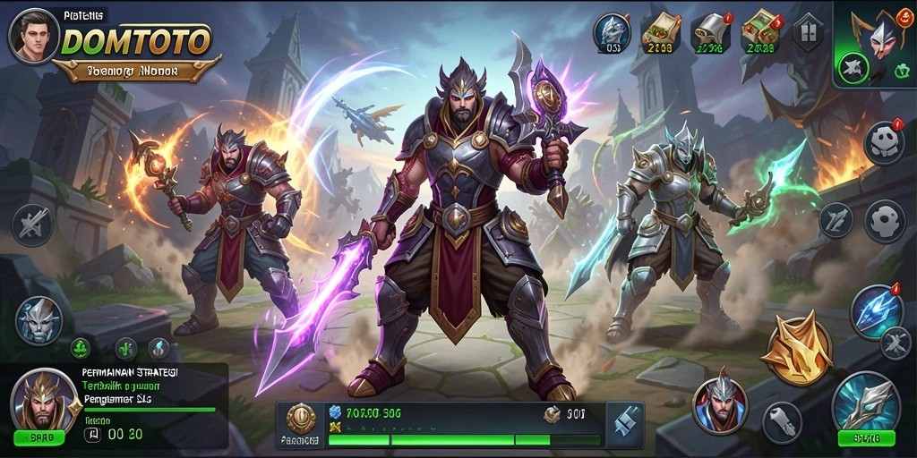 Screenshot gameplay DOMTOTO yang menunjukkan aksi pertempuran strategis.