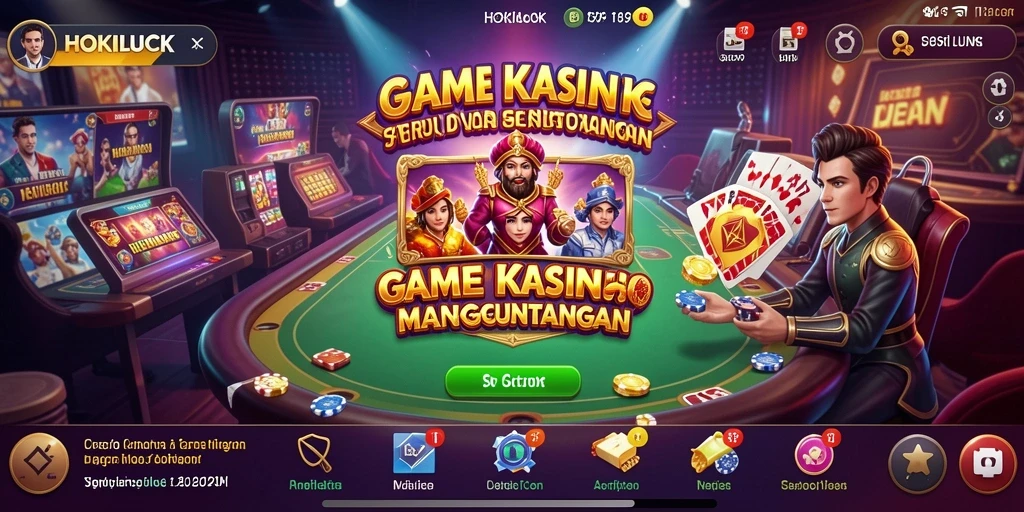 Tangkapan layar HOKILUCK menampilkan aksi permainan Kasino yang seru.
