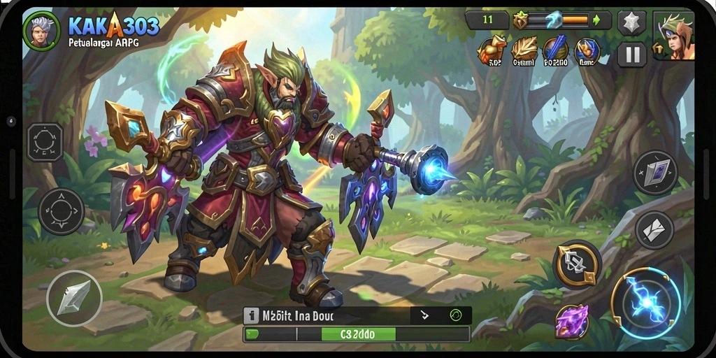 Tampilan gameplay KAKA303 yang penuh aksi dalam dunia ARPG.