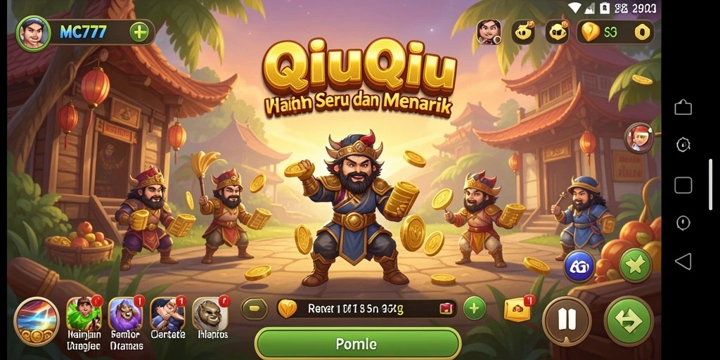 Tampilan gameplay seru dari MC777 saat bermain QiuQiu.