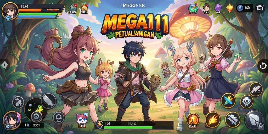 Tampilan seru gameplay MEGA111 dengan aksi penuh warna.