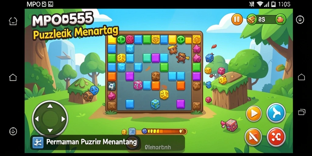 Screenshot MPO555 menampilkan gameplay puzzle yang seru dan menantang.