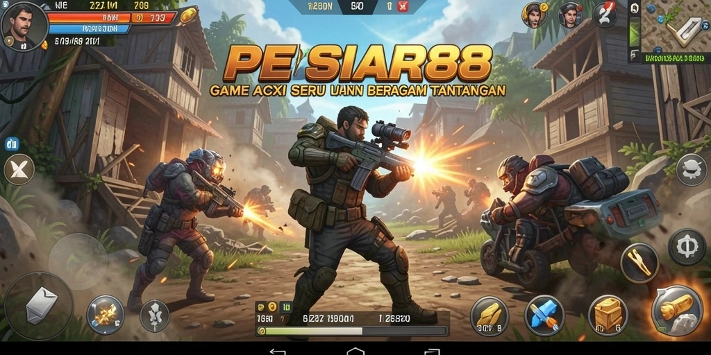 Screenshot menunjukkan aksi mendebarkan di PESIAR88.