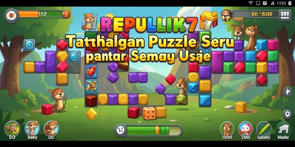 Tampilan gameplay <strong>REPUBLIK77</strong> dengan berbagai teka-teki menantang.