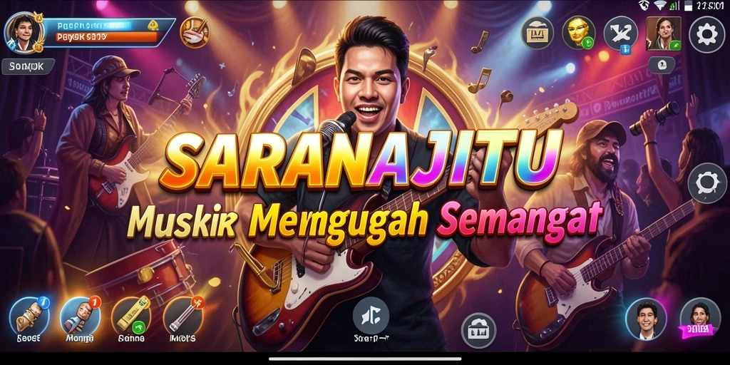 Tampilan gameplay SARANAJITU yang menampilkan interaksi musik yang seru.