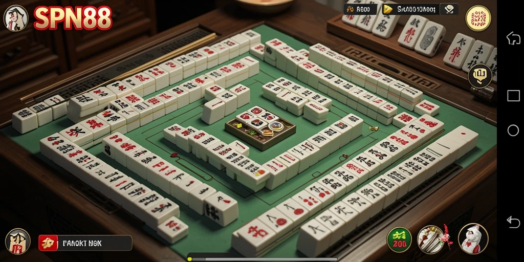 Screenshot gameplay SPN88 menampilkan keseruan permainan Mahjong.