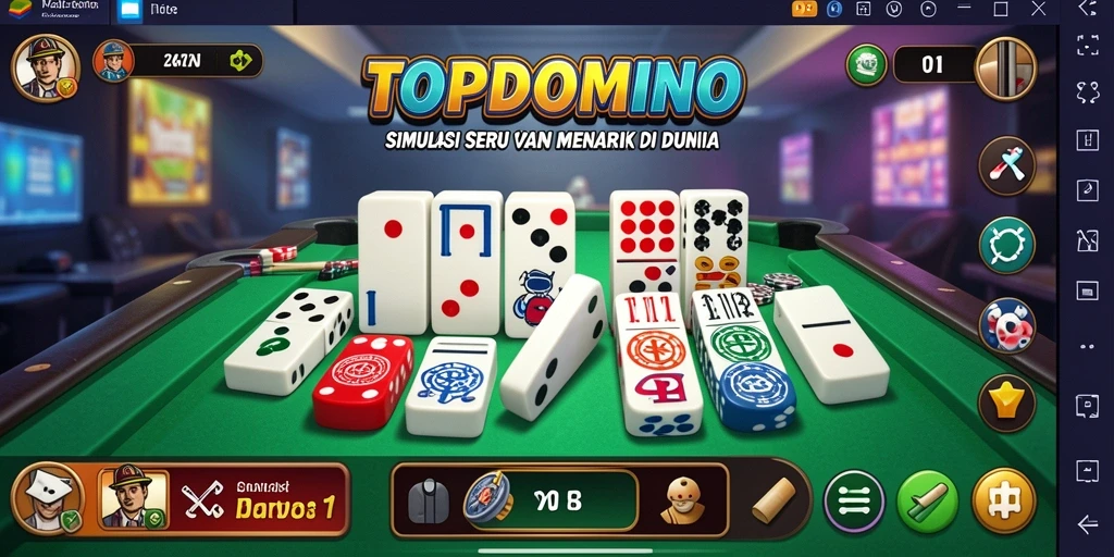 Tampilan gameplay seru di TOPDOMINO dengan teman-teman.